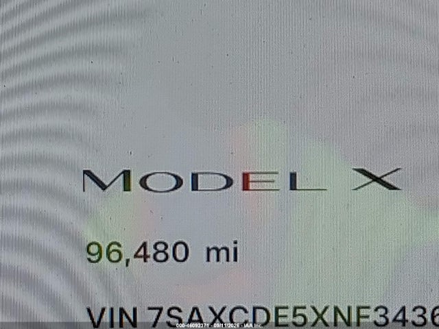 2022 Tesla Model X Dual Motor All-wheel Drive/plaid Tri Motor All-wheel Drive მანქანა იყიდება აუქციონზე, vin: 7SAXCDE5XNF343654, აუქციონის ნომერი: 46092371