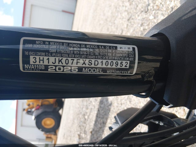 3H1JK07FXSD100952 Honda NVA110 B