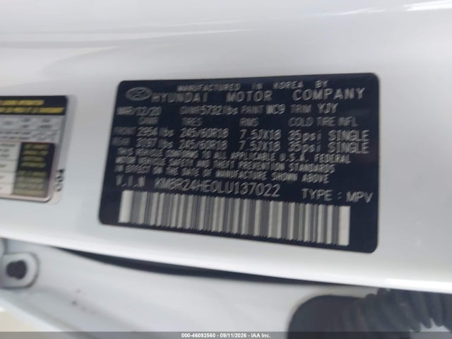 Aukcja sprzedaży 2020 Hyundai Palisade Sel, vin: KM8R24HE0LU137022, numer aukcji: 46092560