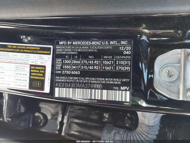 Продаж на аукціоні авто 2021 Mercedes-benz Gle 350, vin: 4JGFB4JB3MA379910, номер лоту: 46092561