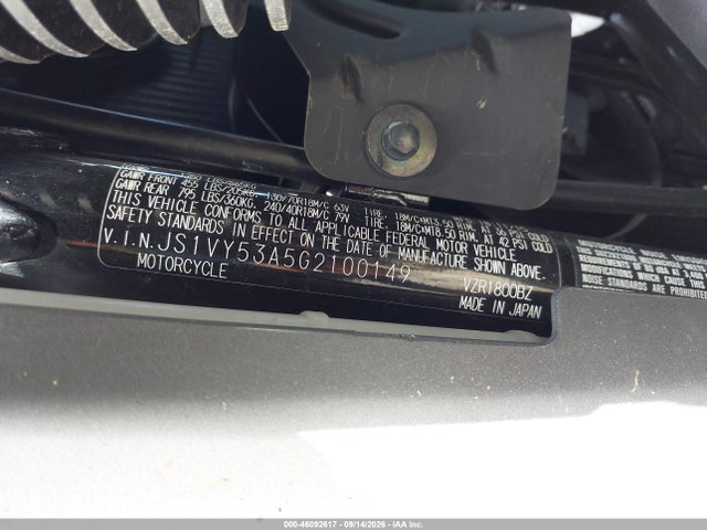 2016 Suzuki Vzr1800 მანქანა იყიდება აუქციონზე, vin: JS1VY53A5G2100149, აუქციონის ნომერი: 46092617