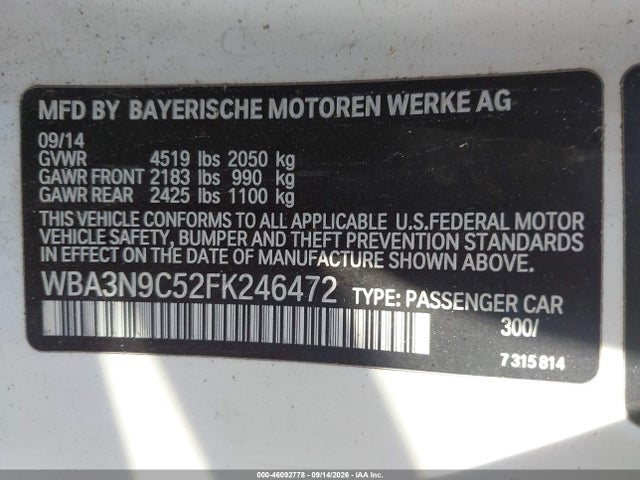 Aukcja sprzedaży 2015 Bmw 428i Xdrive, vin: WBA3N9C52FK246472, numer aukcji: 46092778