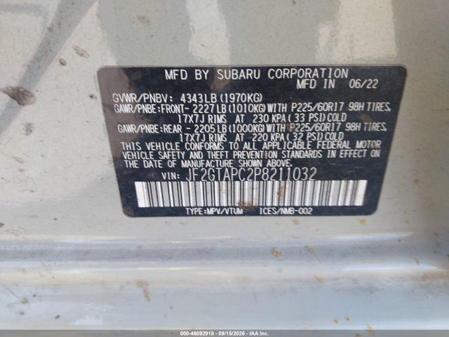 Subaru Crosstrek Premium 2023 JF2GTAPC2P8211032 Image 9