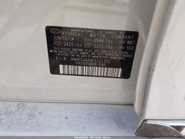 Продажа на аукционе авто 2015 Hyundai Sonata Hybrid, vin: KMHEC4A49FA121355, номер лота: 46093045
