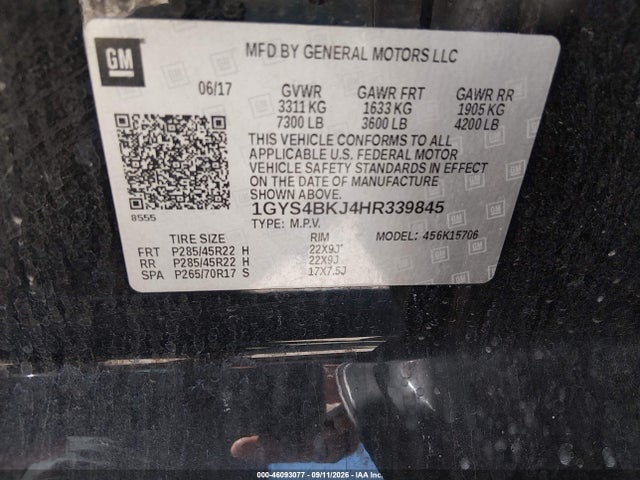 Продаж на аукціоні авто 2017 Cadillac Escalade Luxury, vin: 1GYS4BKJ4HR339845, номер лоту: 46093077
