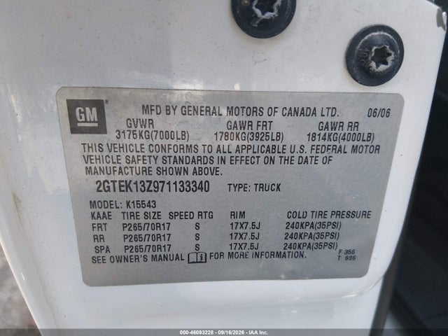 Продаж на аукціоні авто 2007 Gmc Sierra 1500 Classic Sle1, vin: 2GTEK13Z971133340, номер лоту: 46093228
