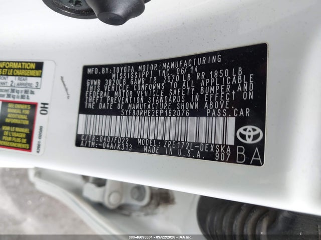 Toyota Corolla S Plus 2014 5YFBURHE3EP163076 Image 9