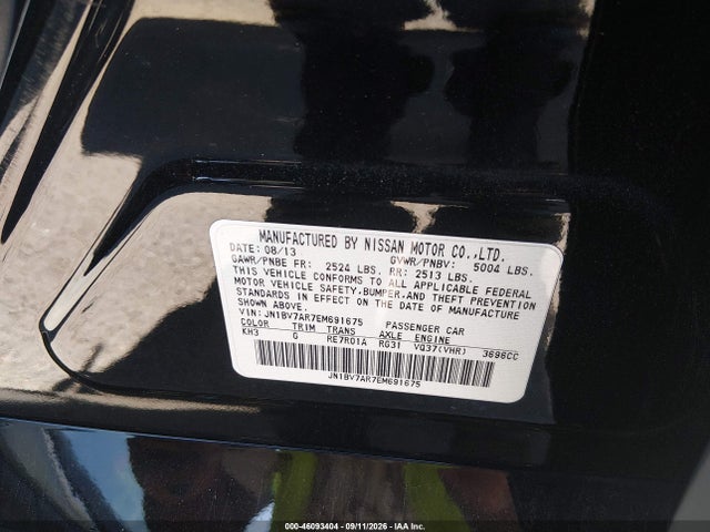 Aukcja sprzedaży 2014 Infiniti Q50 Premium, vin: JN1BV7AR7EM691675, numer aukcji: 46093404