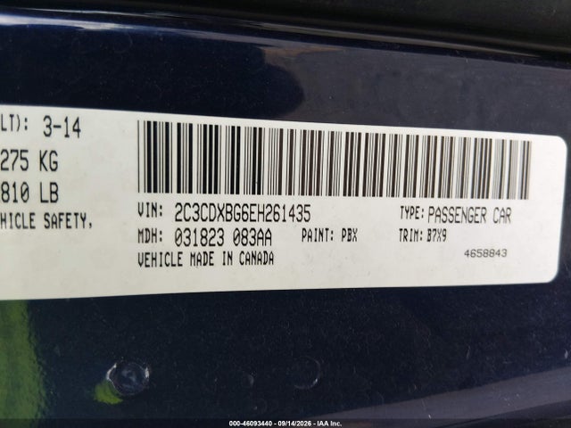 Aukcja sprzedaży 2014 Dodge Charger Se, vin: 2C3CDXBG6EH261435, numer aukcji: 46093440