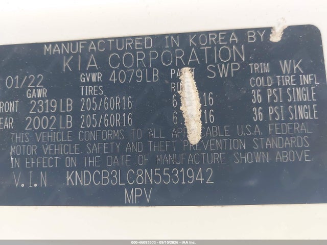 KIA NIRO LX 2022 KNDCB3LC8N5531942 Image 9