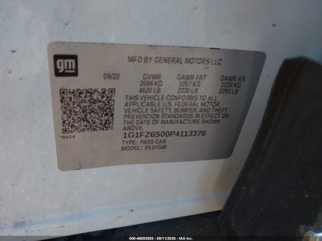46093505 :رقم المزاد ، 1G1FZ6S00P4113376 vin ، 2023 Chevrolet Bolt Euv Fwd Premier مزاد بيع