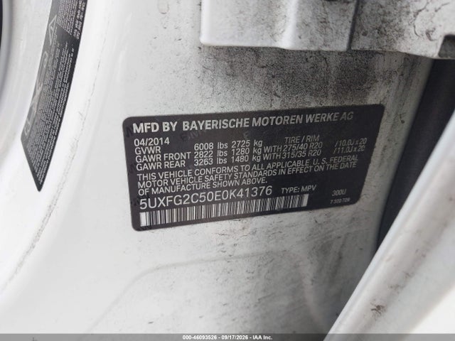 BMW X6 Xdrive35i 2014 5UXFG2C50E0K41376 Image 9