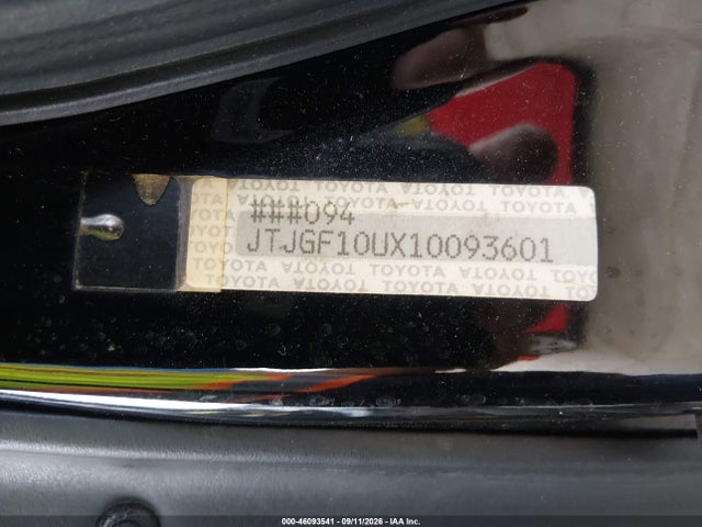46093541 :رقم المزاد ، JTJGF10UX10093601 vin ، 2001 Lexus Rx 300 مزاد بيع