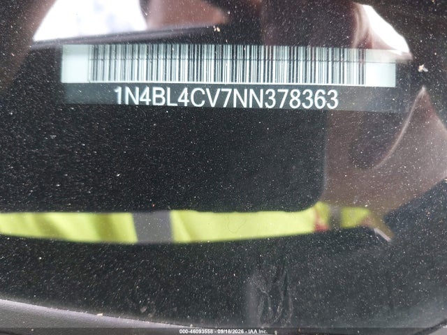Продажа на аукционе авто 2022 Nissan Altima Sr Fwd, vin: 1N4BL4CV7NN378363, номер лота: 46093558