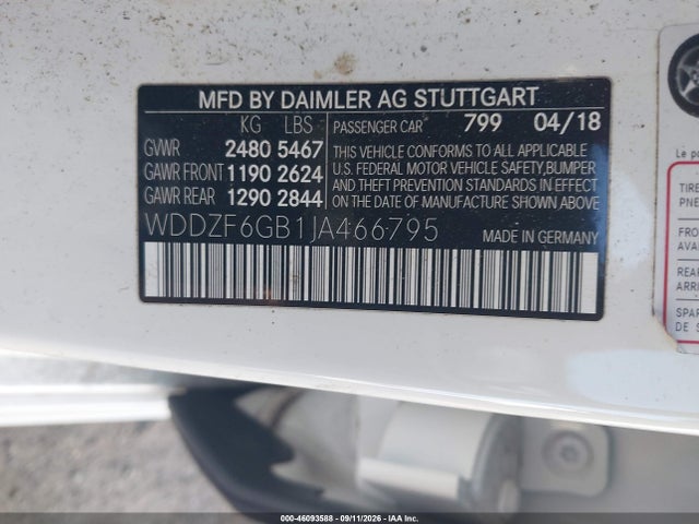 Продаж на аукціоні авто 2018 Mercedes-benz E 400 4matic, vin: WDDZF6GB1JA466795, номер лоту: 46093588