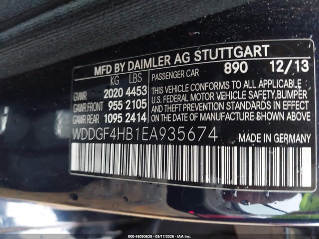 46093639 :رقم المزاد ، WDDGF4HB1EA935674 vin ، 2014 Mercedes-benz C 250 Sport مزاد بيع
