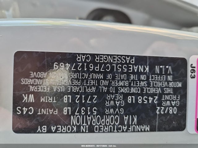 Aukcja sprzedaży 2023 Kia Stinger Gt2, vin: KNAE55LC7P6127469, numer aukcji: 46093672