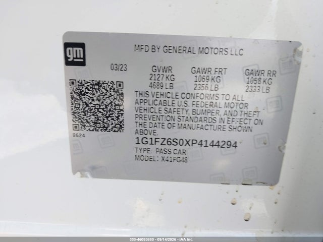 46093690 :رقم المزاد ، 1G1FZ6S0XP4144294 vin ، 2023 Chevrolet Bolt Euv Fwd Premier مزاد بيع