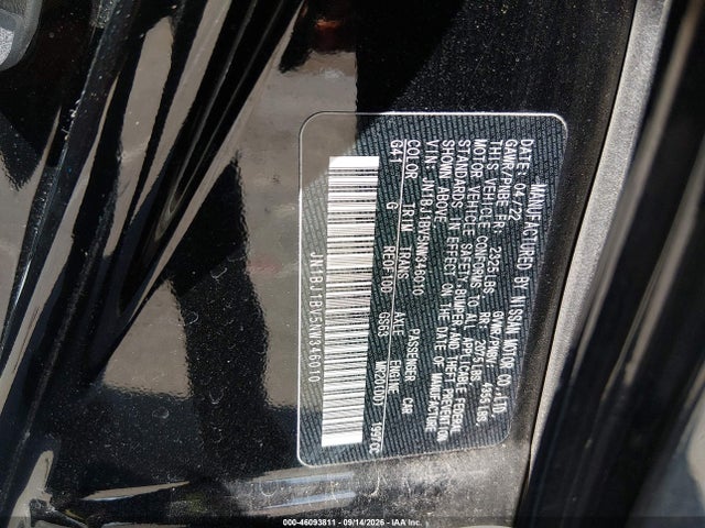 46093811 :رقم المزاد ، JN1BJ1BV5NW346010 vin ، 2022 Nissan Rogue Sport Sv Fwd Xtronic Cvt مزاد بيع
