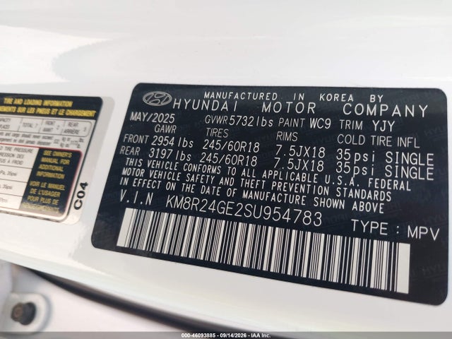 Hyundai Palisade Sel 2025 KM8R24GE2SU954783 Image 9