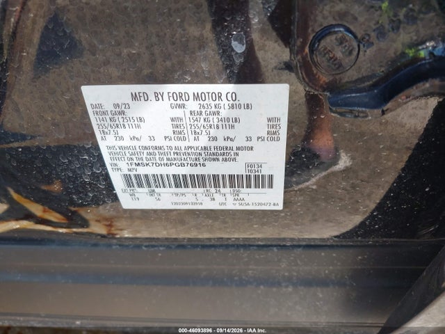 Продажа на аукционе авто 2023 Ford Explorer Xlt, vin: 1FMSK7DH6PGB76916, номер лота: 46093896