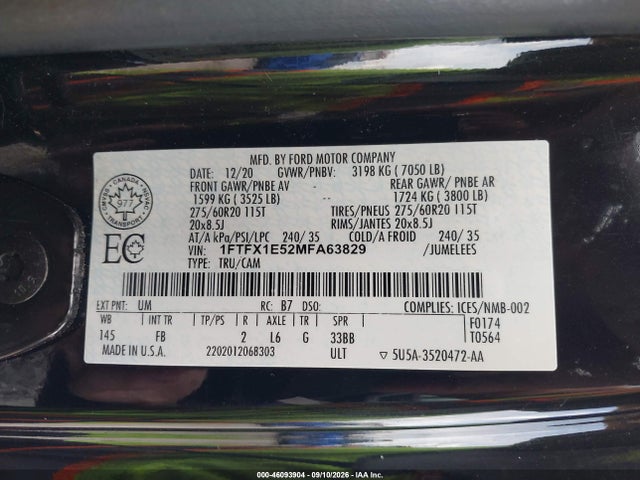 Ford F-150 Xlt 2021 1FTFX1E52MFA63829 Image 9