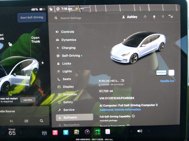 Продажа на аукционе авто 2018 Tesla Model 3 Long Range/mid Range, vin: 5YJ3E1EA6JF046084, номер лота: 46093952