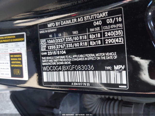 WDC0G4JBXGF083036 Mercedes-Benz GLC 300