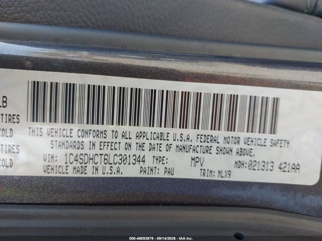 Aukcja sprzedaży 2020 Dodge Durango R/t Rwd, vin: 1C4SDHCT6LC301344, numer aukcji: 46093979