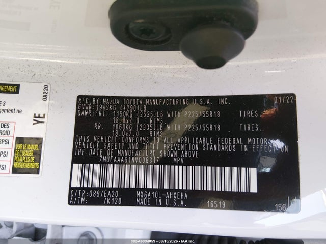 Aukcja sprzedaży 2022 Toyota Corolla Cross Xle, vin: 7MUEAAAG1NV008817, numer aukcji: 46094059