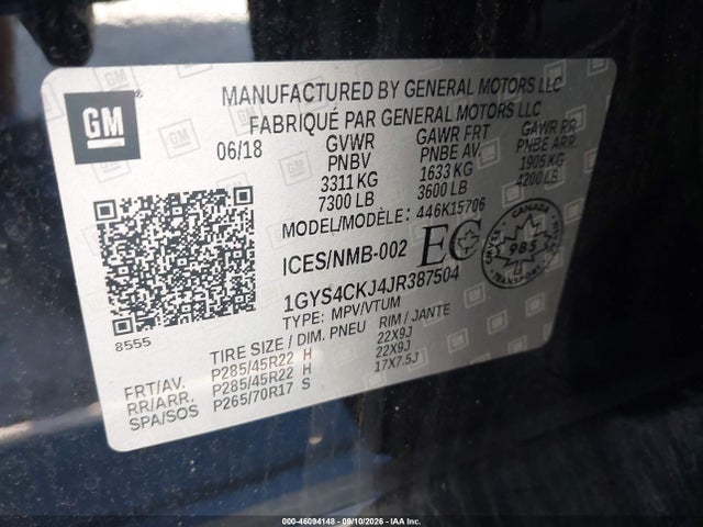 Aukcja sprzedaży 2018 Cadillac Escalade Premium Luxury, vin: 1GYS4CKJ4JR387504, numer aukcji: 46094148