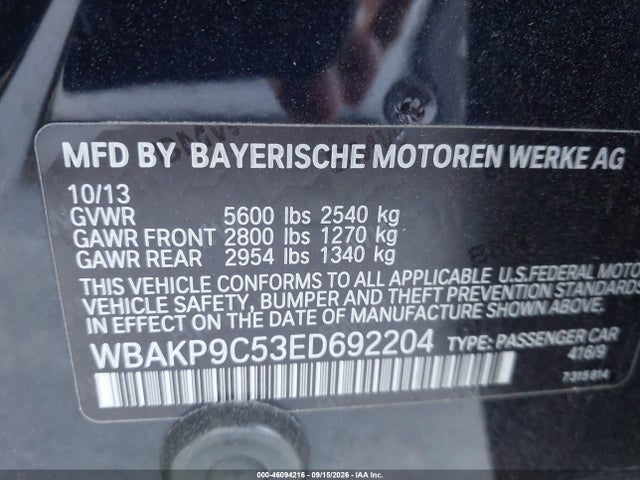 Aukcja sprzedaży 2014 Bmw 550i Xdrive, vin: WBAKP9C53ED692204, numer aukcji: 46094216