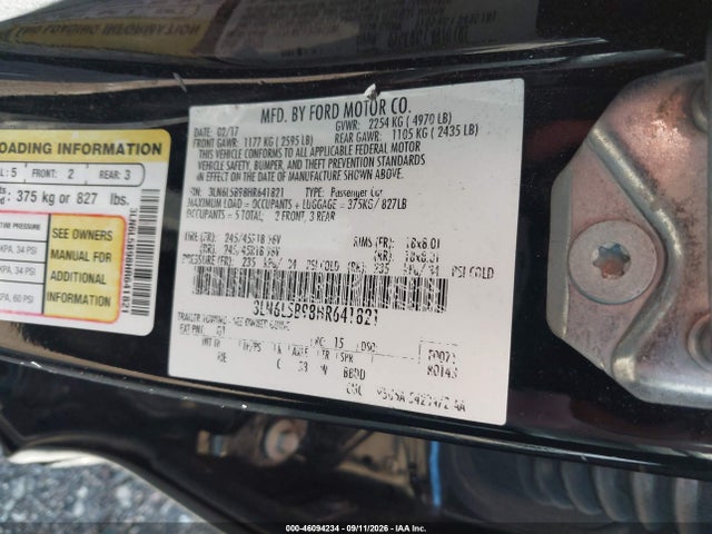Продажа на аукционе авто 2017 Lincoln Mkz Premiere, vin: 3LN6L5B98HR641821, номер лота: 46094234