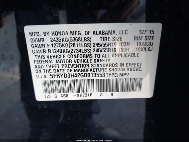 Aukcja sprzedaży 2016 Acura Mdx Technology   Acurawatch Plus Packages/technology Package, vin: 5FRYD3H42GB013553, numer aukcji: 46094268