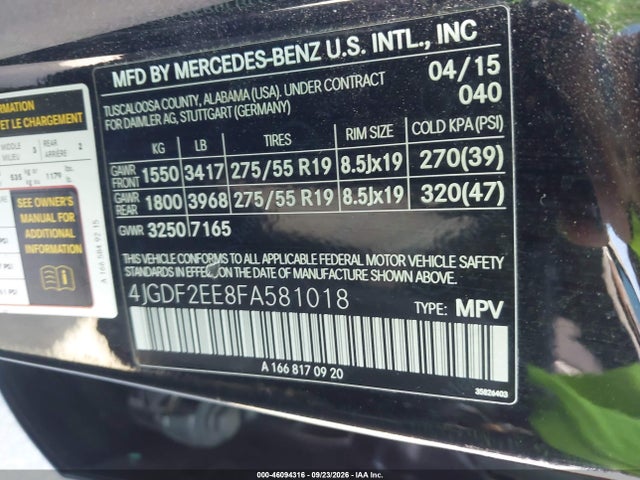 Продаж на аукціоні авто 2015 Mercedes-benz Gl 350 Bluetec 4matic, vin: 4JGDF2EE8FA581018, номер лоту: 46094316