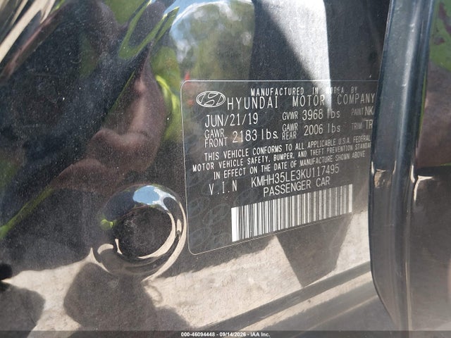 2019 Hyundai Elantra Gt მანქანა იყიდება აუქციონზე, vin: KMHH35LE3KU117495, აუქციონის ნომერი: 46094448
