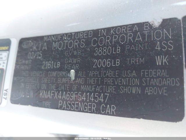 Продажа на аукционе авто 2015 Kia Forte Lx, vin: KNAFX4A69F5414547, номер лота: 46094460