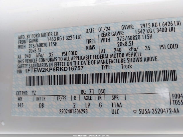 Ford F-150 Stx 2024 1FTEW2KP8RKD16757 Image 9
