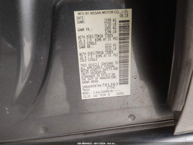 Nissan Frontier Sv 2019 1N6AD0ER7KN701363 Image 9