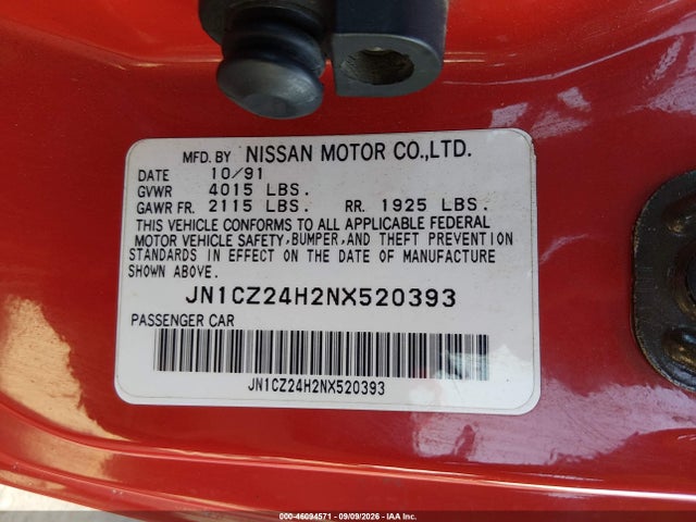 Продажа на аукционе авто 1992 Nissan 300zx Turbo, vin: JN1CZ24H2NX520393, номер лота: 46094571