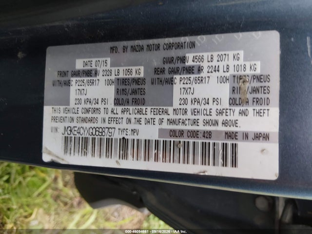 Aukcja sprzedaży 2016 Mazda Cx-5 Touring, vin: JM3KE4CYXG0698797, numer aukcji: 46094661
