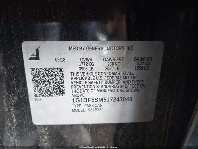 1G1BF5SM5J7243048 Chevrolet Cruze Premier Auto