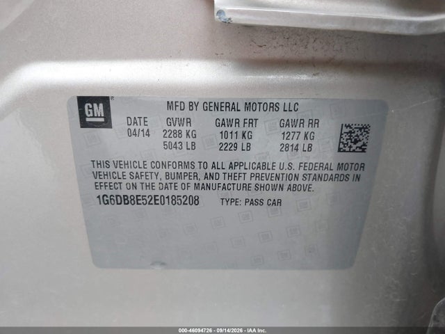 Cadillac Cts Performance 2014 1G6DB8E52E0185208 Image 9