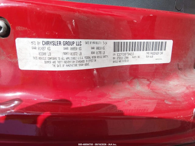 2015 Fiat 500 Lounge მანქანა იყიდება აუქციონზე, vin: 3C3CFFCR3FT504213, აუქციონის ნომერი: 46094755