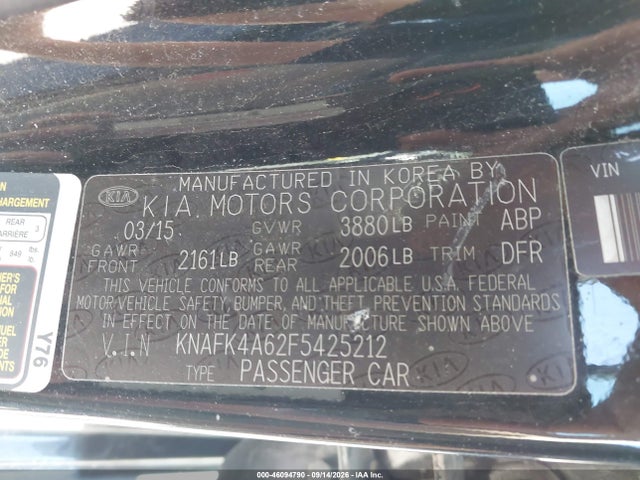 KIA FORTE LX 2015 KNAFK4A62F5425212 Image 9
