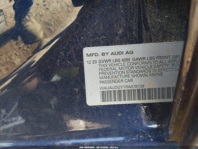 WAUAUDGY1RA078139 Audi A3 Premium 40 Tfsi Front-wheel Drive S Tronic