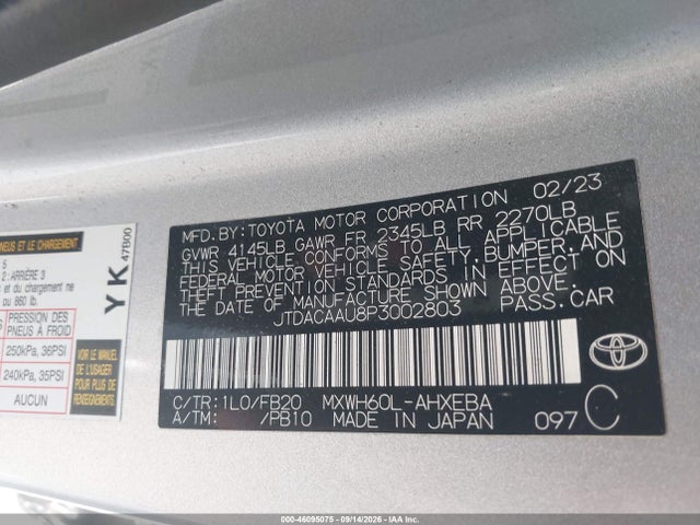 Toyota Prius Le 2023 JTDACAAU8P3002803 Image 9