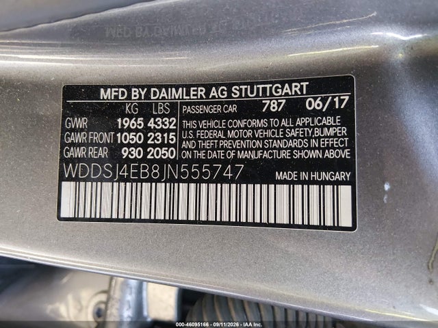 2018 Mercedes-benz Cla 250 მანქანა იყიდება აუქციონზე, vin: WDDSJ4EB8JN555747, აუქციონის ნომერი: 46095166