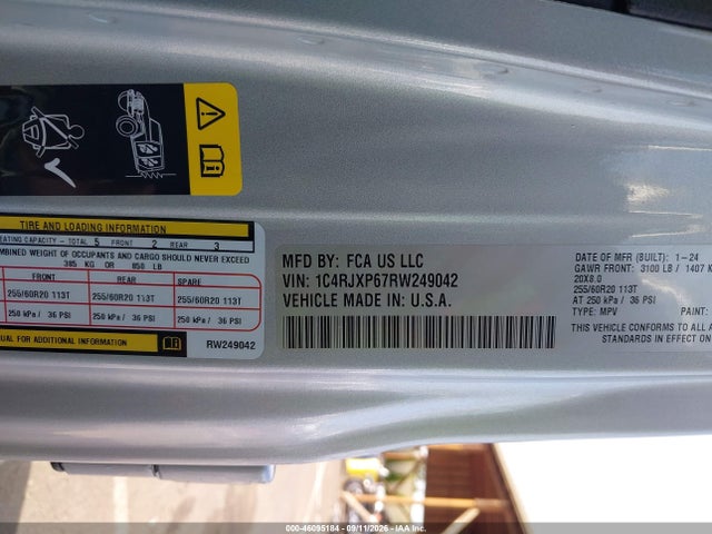 Aukcja sprzedaży 2024 Jeep Wrangler 4xe Sahara 4xe, vin: 1C4RJXP67RW249042, numer aukcji: 46095184
