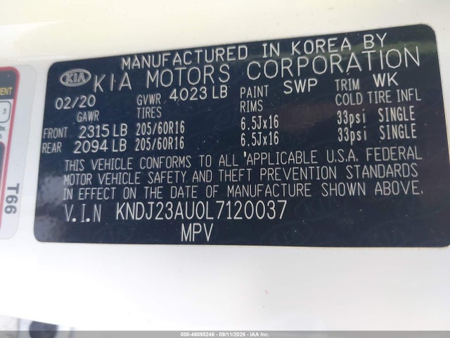 KIA SOUL LX 2020 KNDJ23AU0L7120037 Image 9